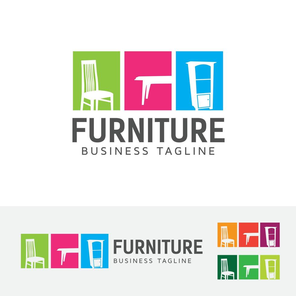 Furniture logo design vector