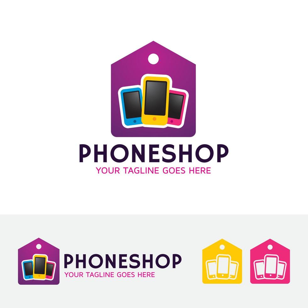 Phone shopping vector logo design