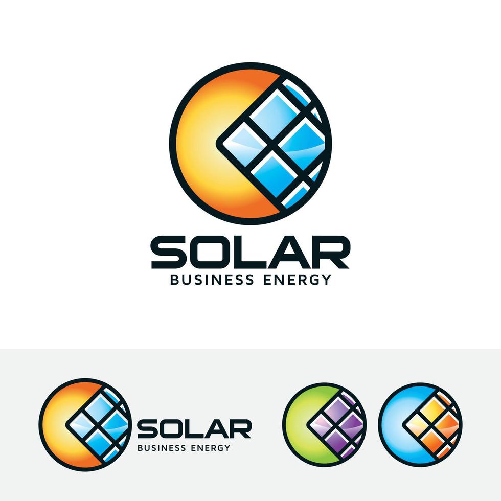 Solar energy vector logo template