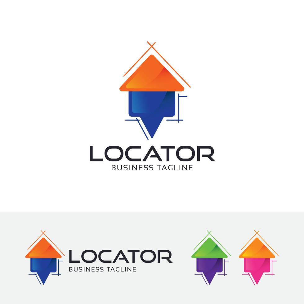 plantilla de logotipo de vector de localizador de casa