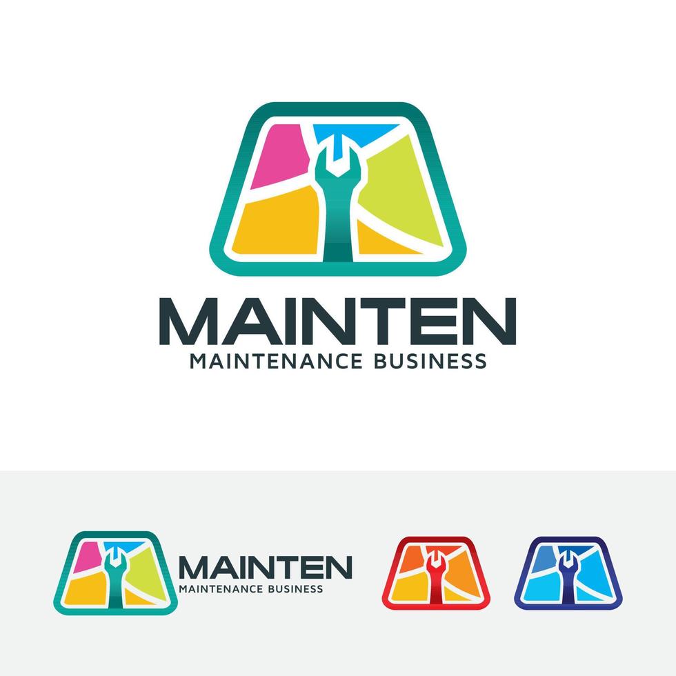 Maintenance service vector concept logo