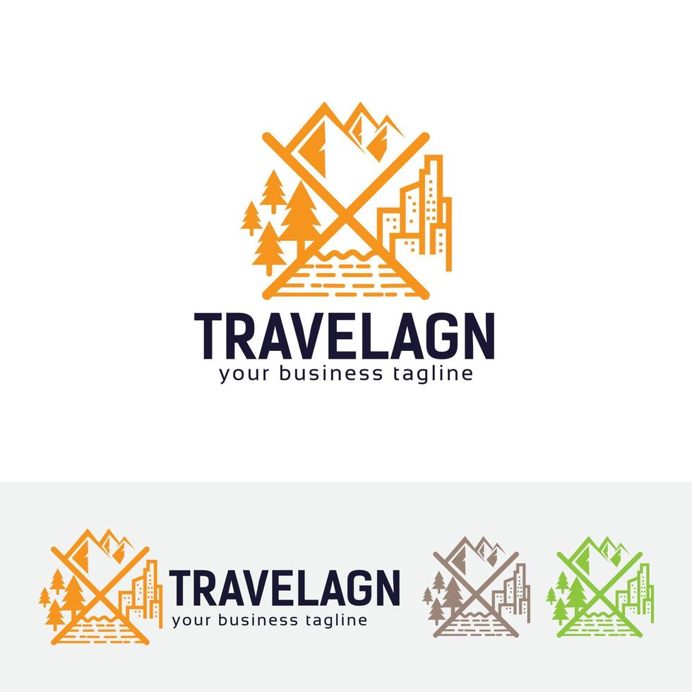 diseño de logotipo de aventura y viaje vector