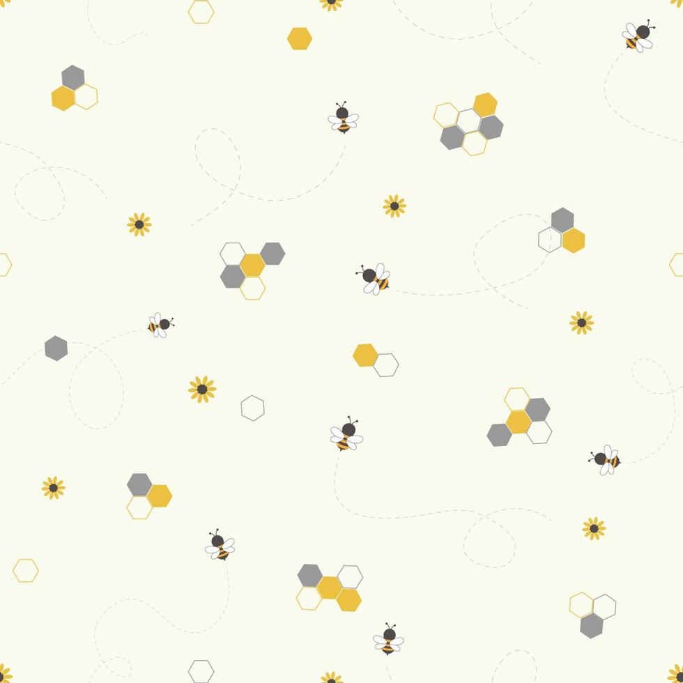 Cute flying bees seamless pattern,design for kid product,fashion,fabric,textile,apparel or all print vector