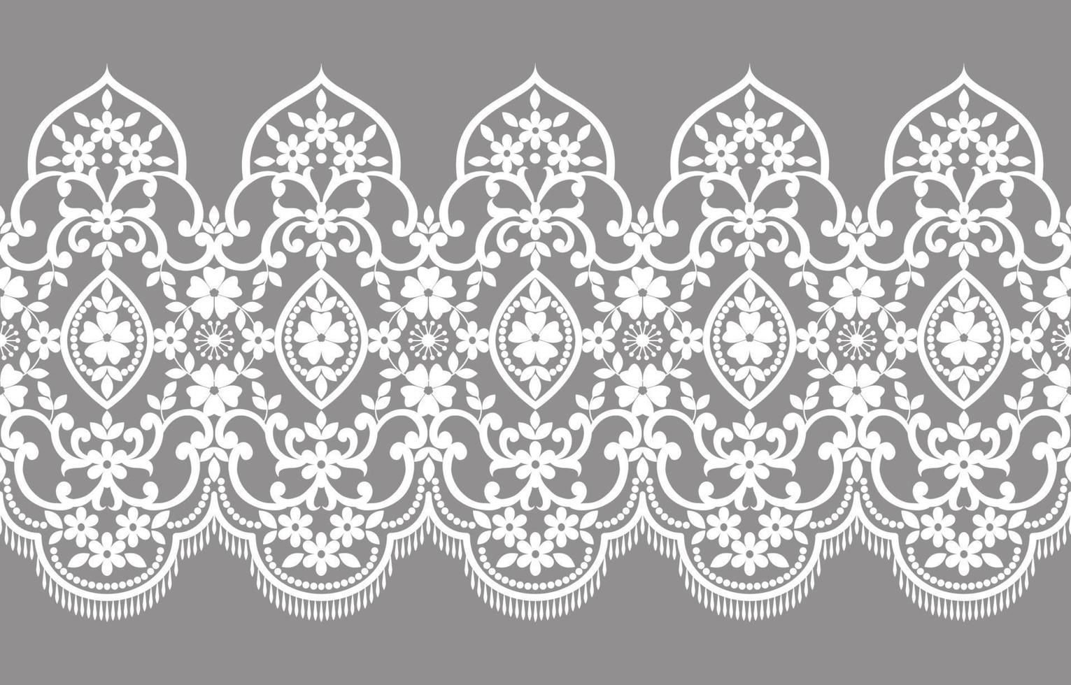 Seamless lace pattern, flower vintage vector background.