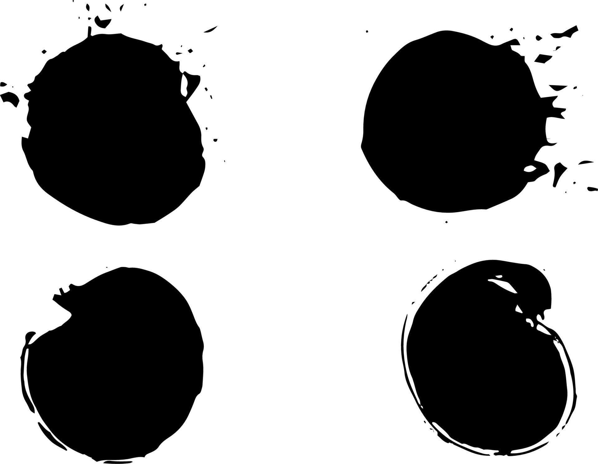 Black blot splatter circle vector illustration isolated on white