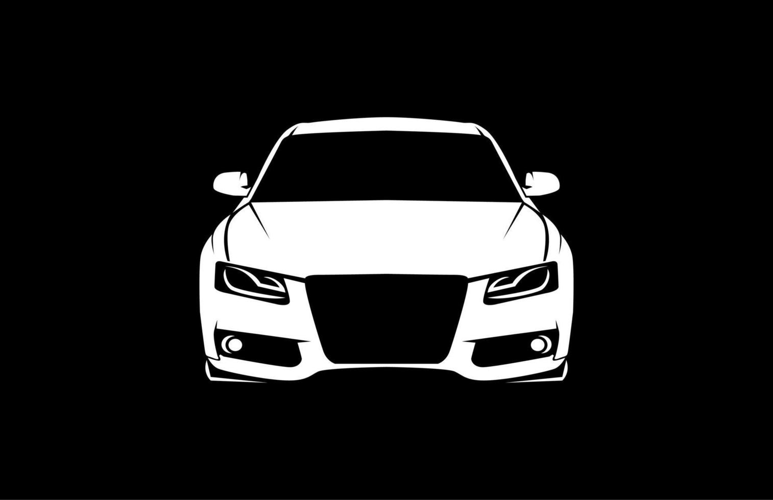 white car front view isolated... vector