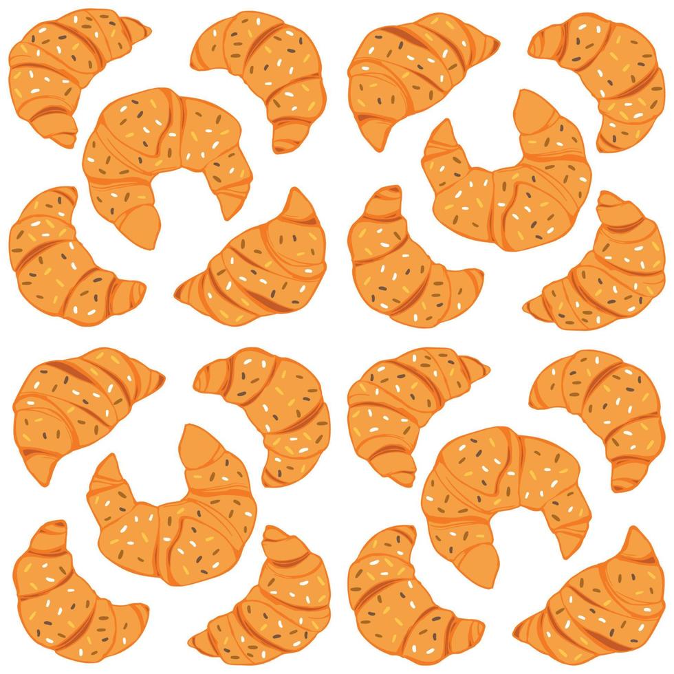 patrón de croissant fresco vector