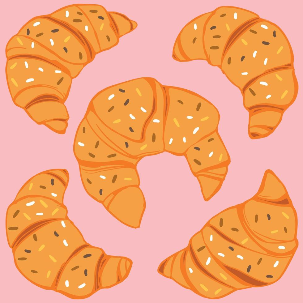 Tasty fresh croissant vector