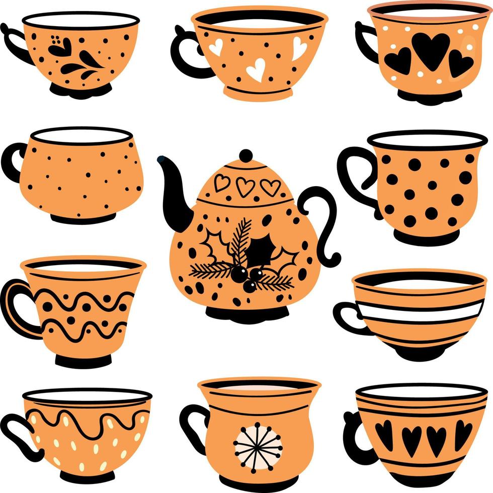 Cup with tea bag hand drawn outline doodle icon. Hot drink - tea cup vector sketch illustration for print, web, mobile and infographics isolated on white background.