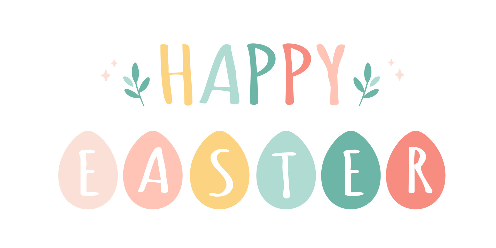 Happy Easter greeting card with painted Easter eggs 6121323 Vector Art ...