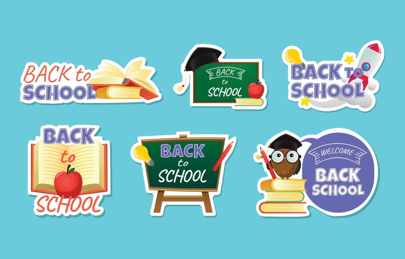 Cute Back to School Sticker Collection vector