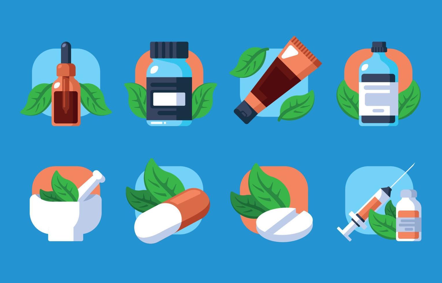 Apothecaries Colorful Icons vector