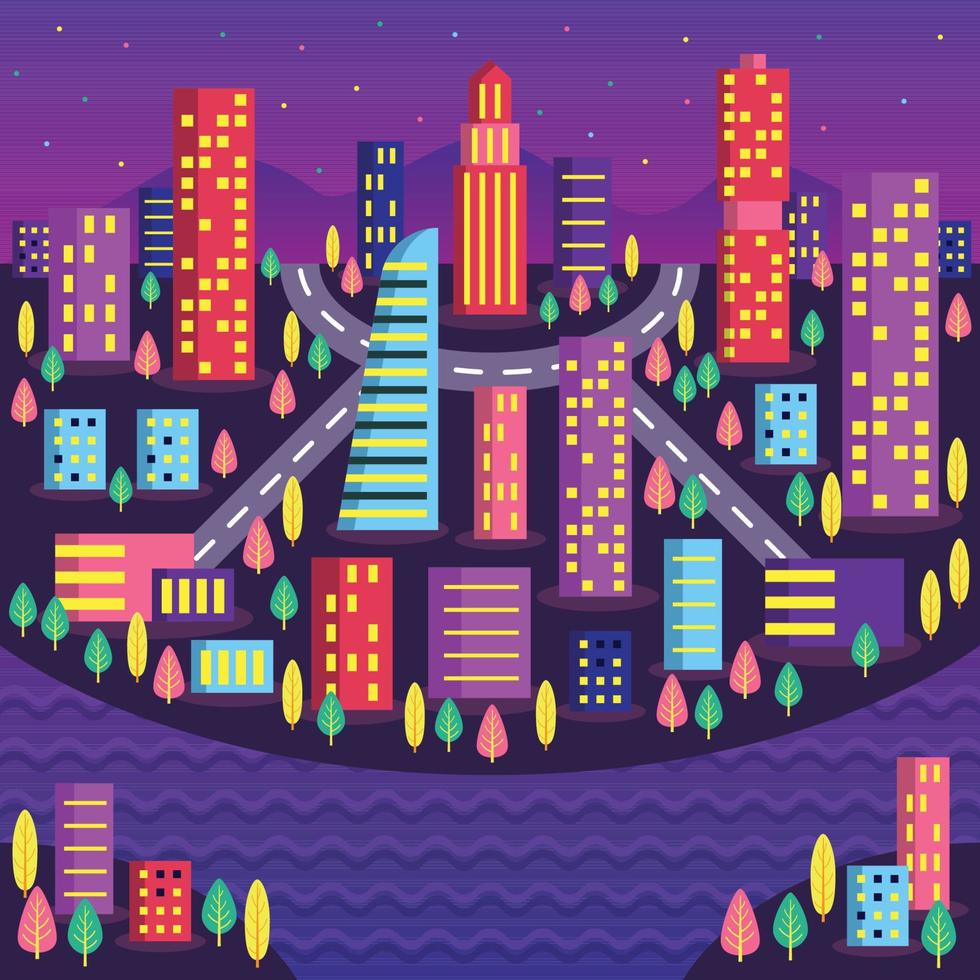 paisaje urbano edificio plano vector