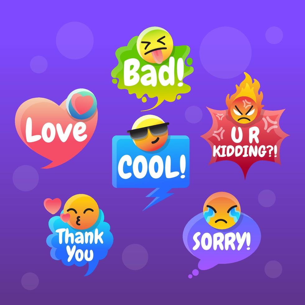 Emoji Chat Bubble Gradient vector