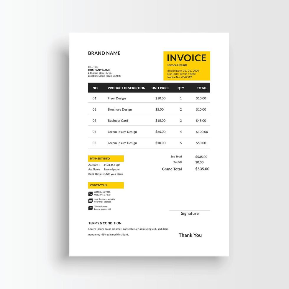 minimalist receipt voucher template vector, sales invoice template vector format a4 paper