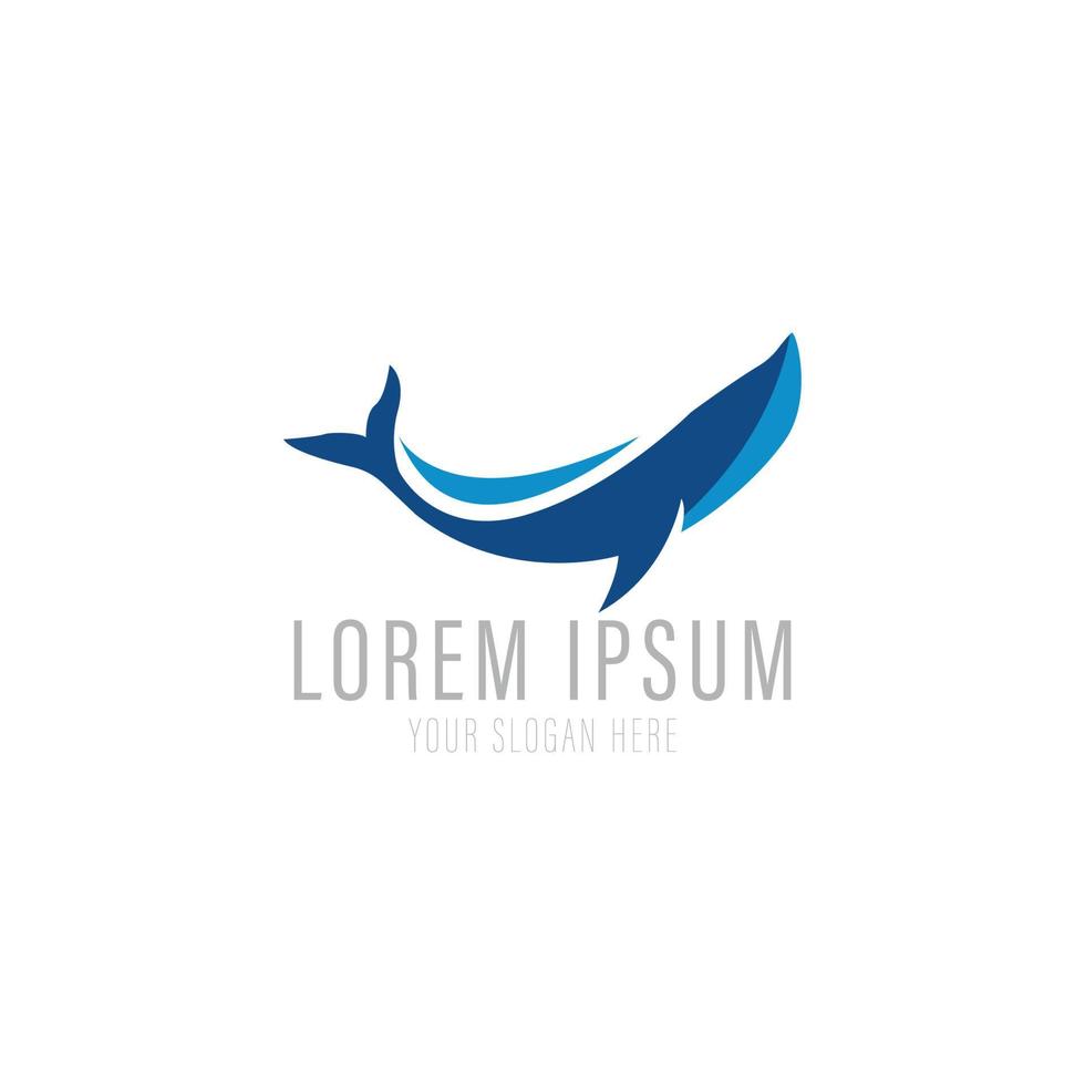 Modern Whale Logo vector