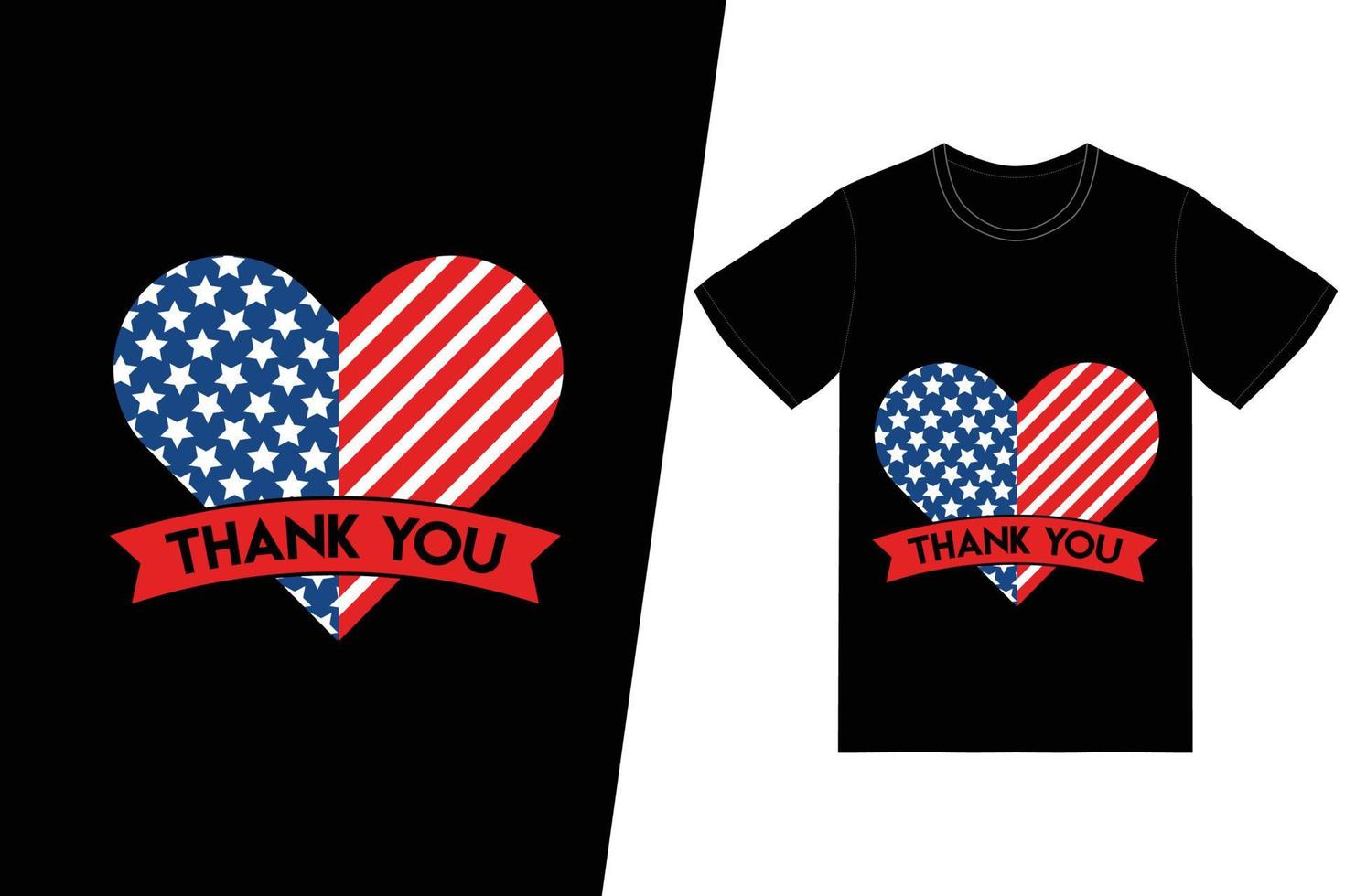 THANK YOU t-shirt design. Memorial day t-shirt design vector. For t-shirt print and other uses. vector