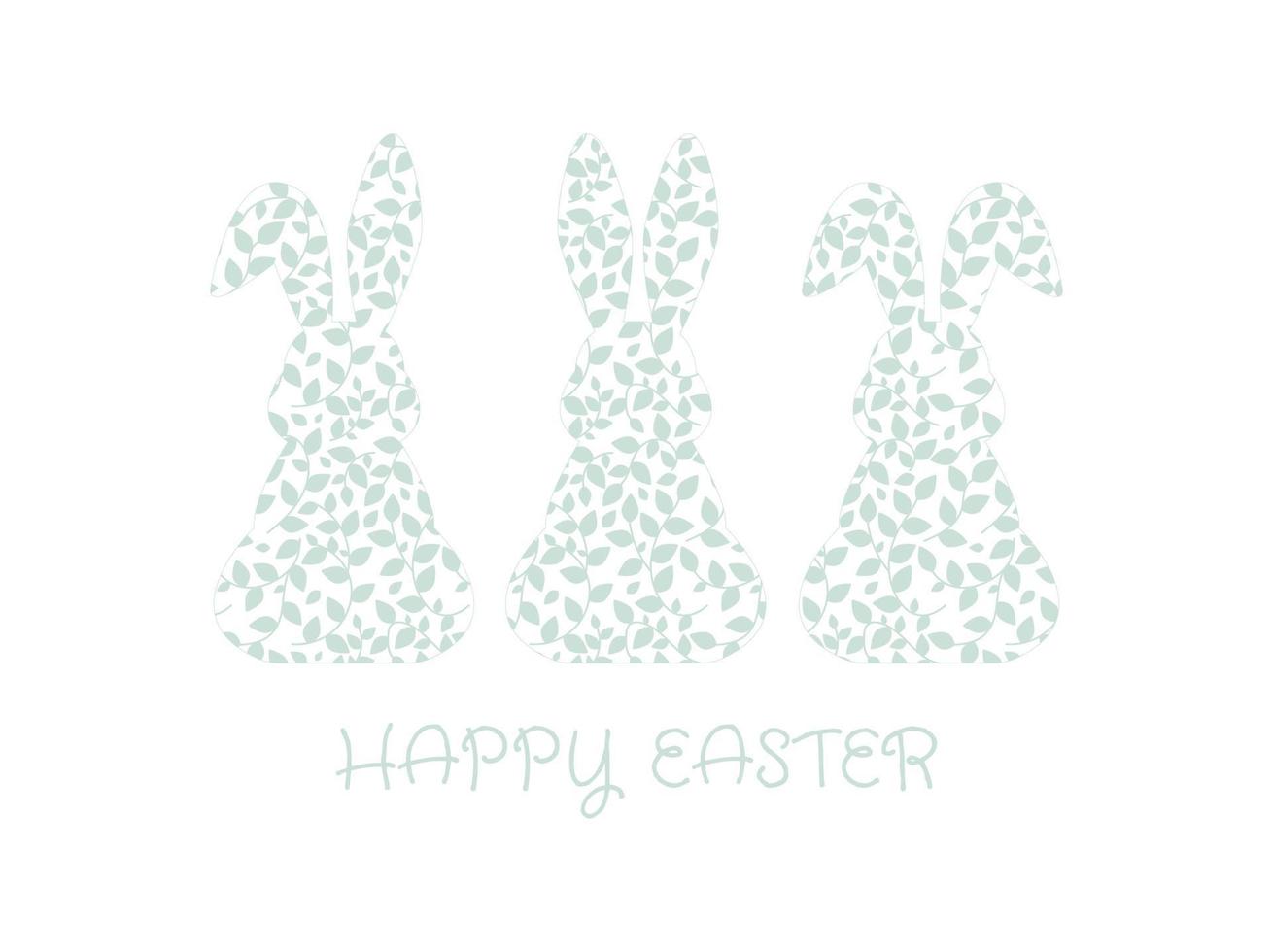 Bunny design element with seamless pattern. Illustration for postcard, poster, sticker, pattern. Easter bunny, rabbits. Cute animal silhouette, vector design element.