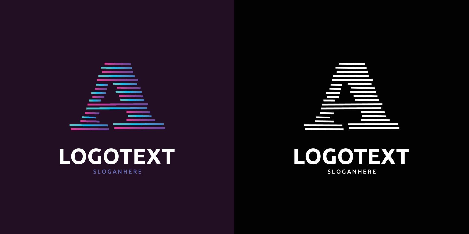 Letter A logo, Colorful lines logo vector