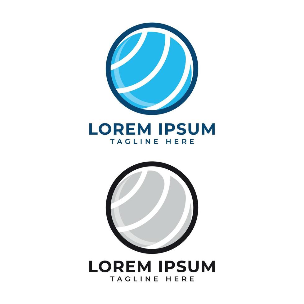 globe monogram flat logo design template vector