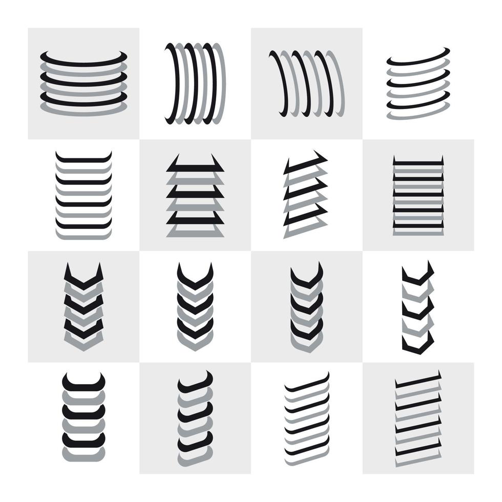 unique geometric shapes vector elements design set