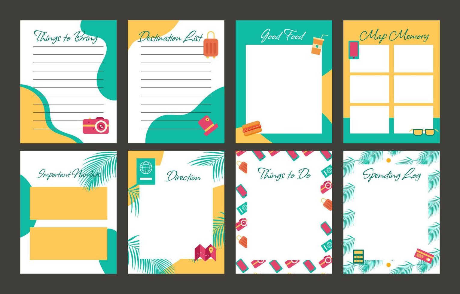 Travel Journal Template vector