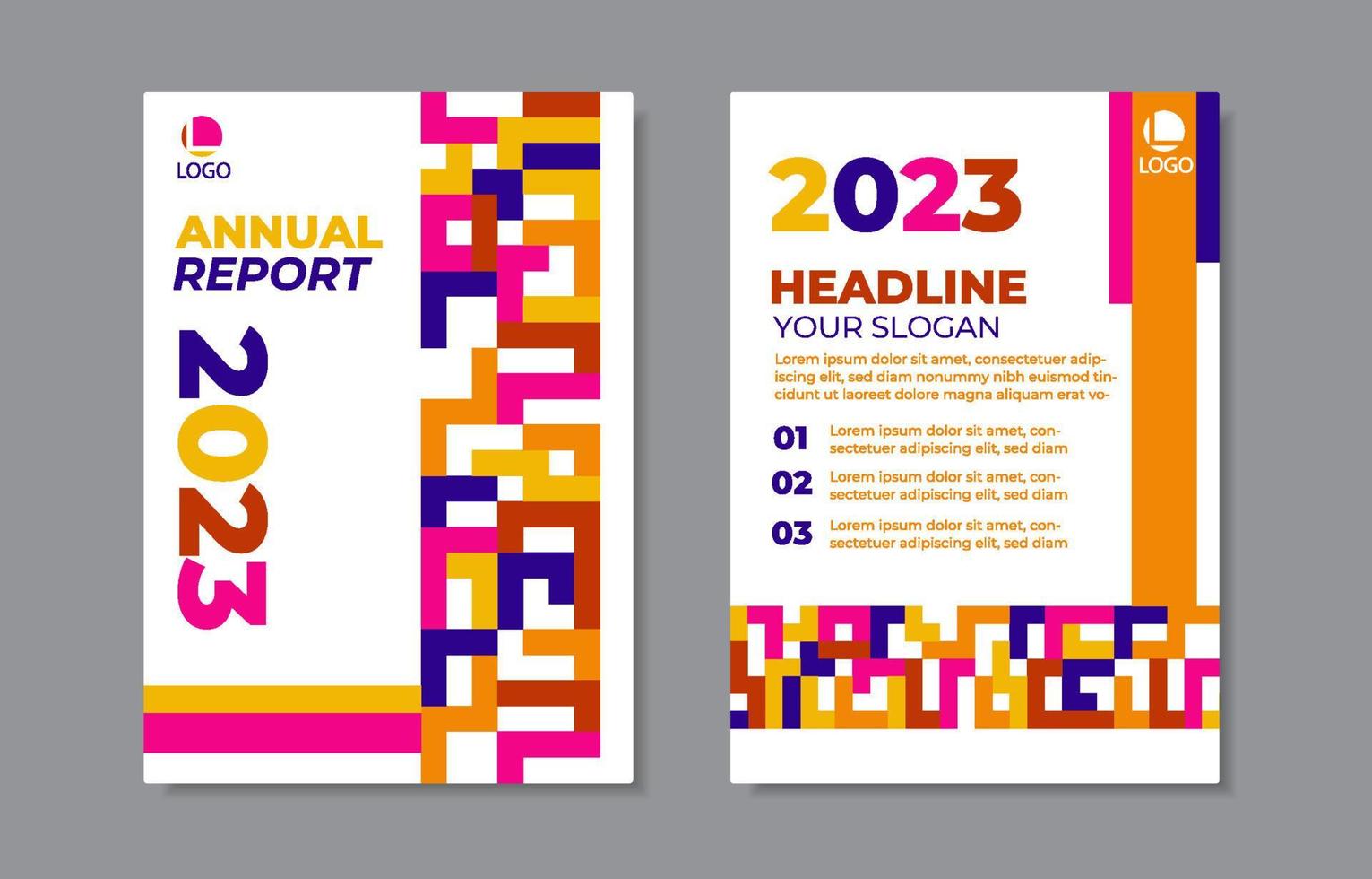Abstract Annual Report Template vector