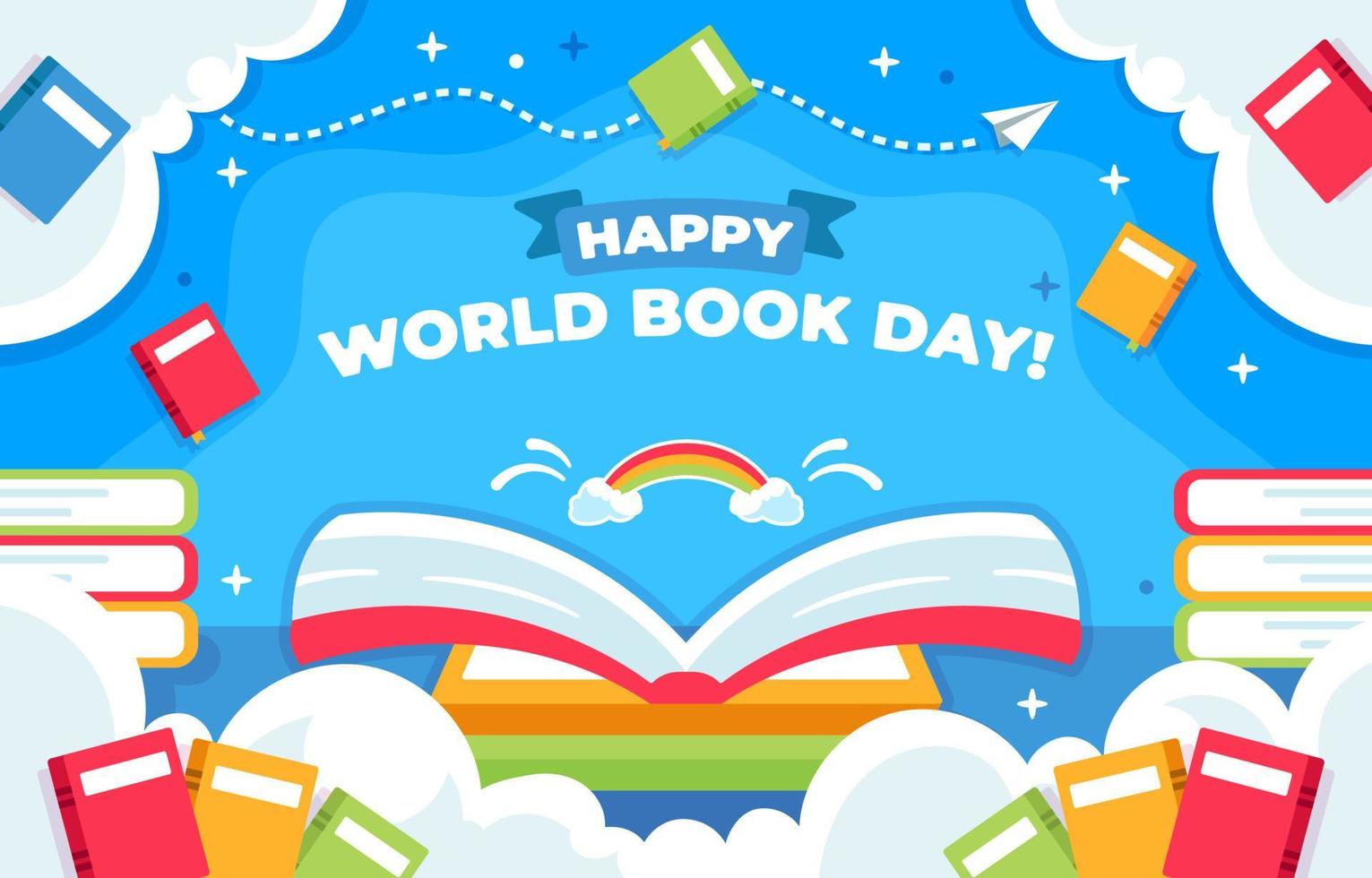 Colorful World Book Day Background vector