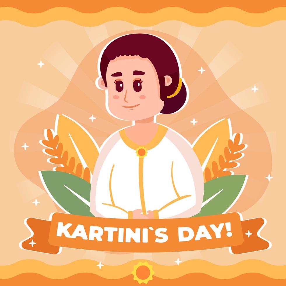 Kartini Day Greeting Concept vector