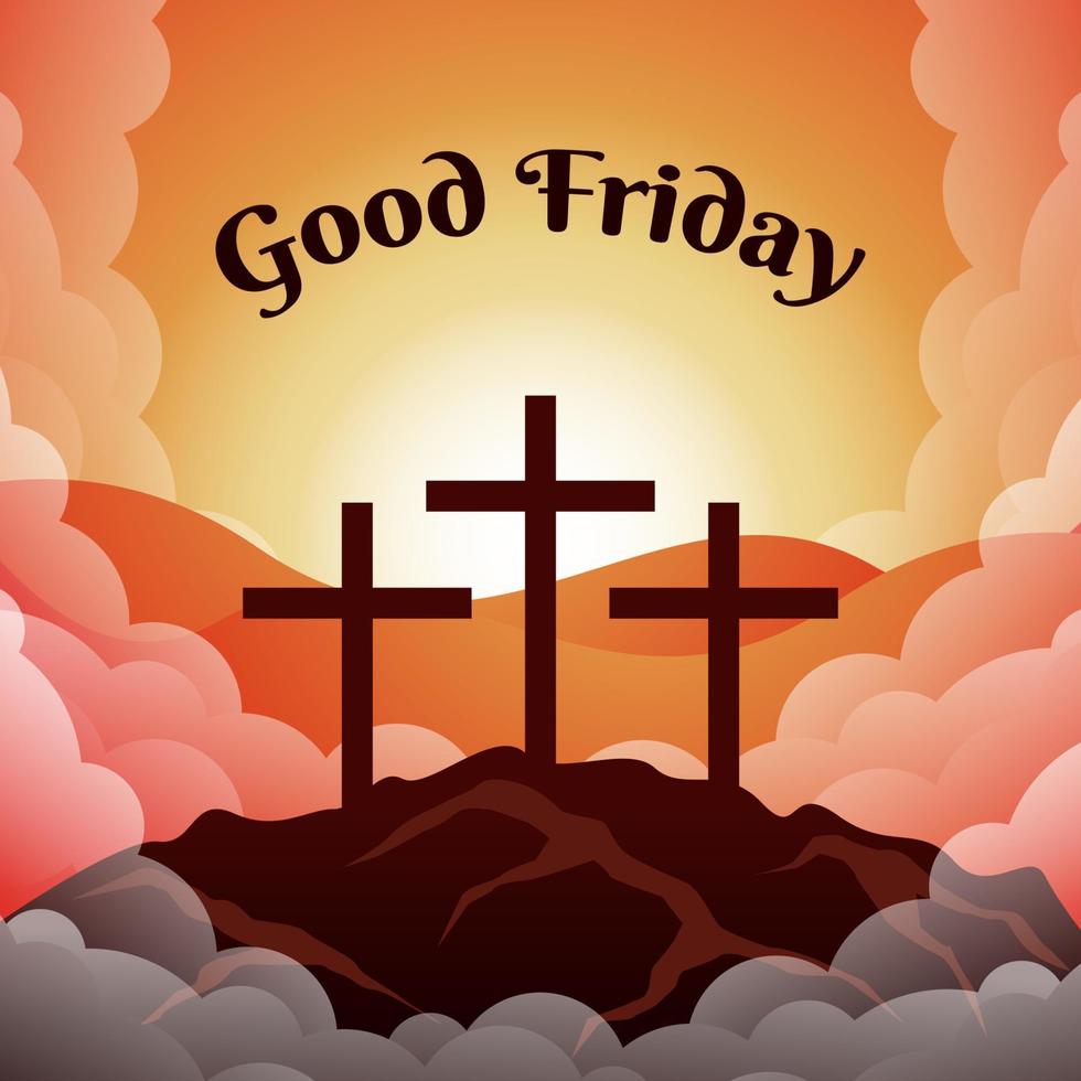 Good Friday Greeting Concept vector