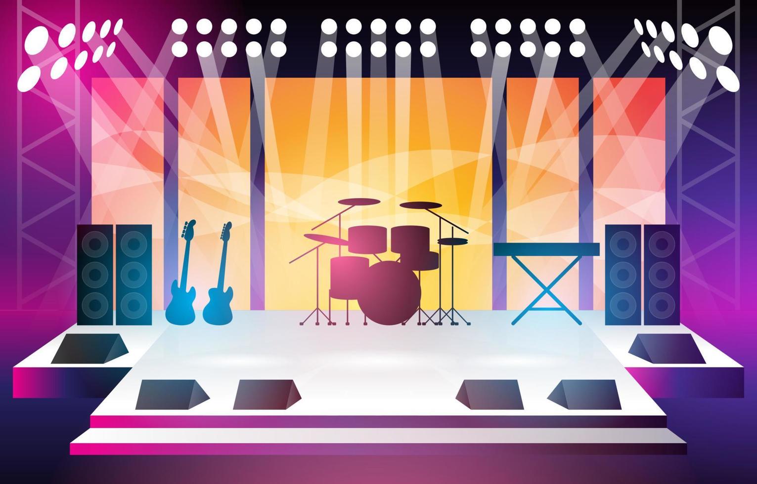 Music Concert Stage Background vector