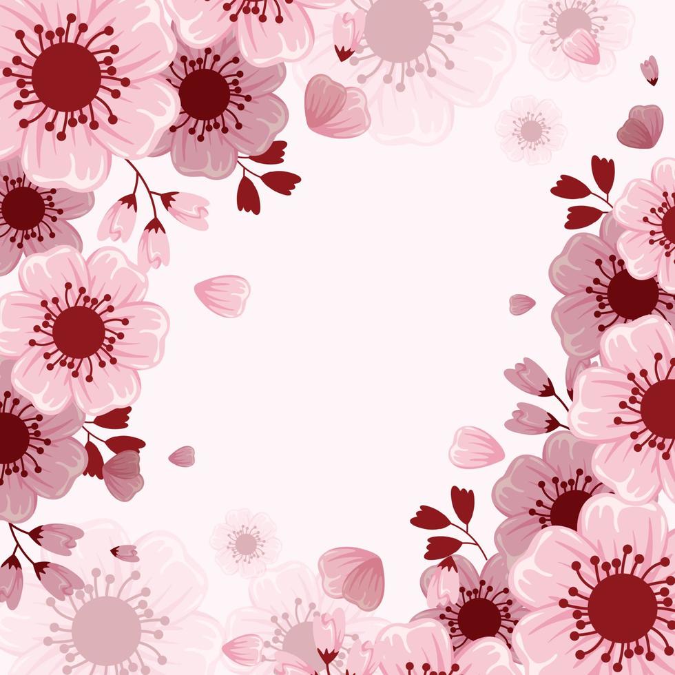 fondo de marco de flor de flor de cerezo vector