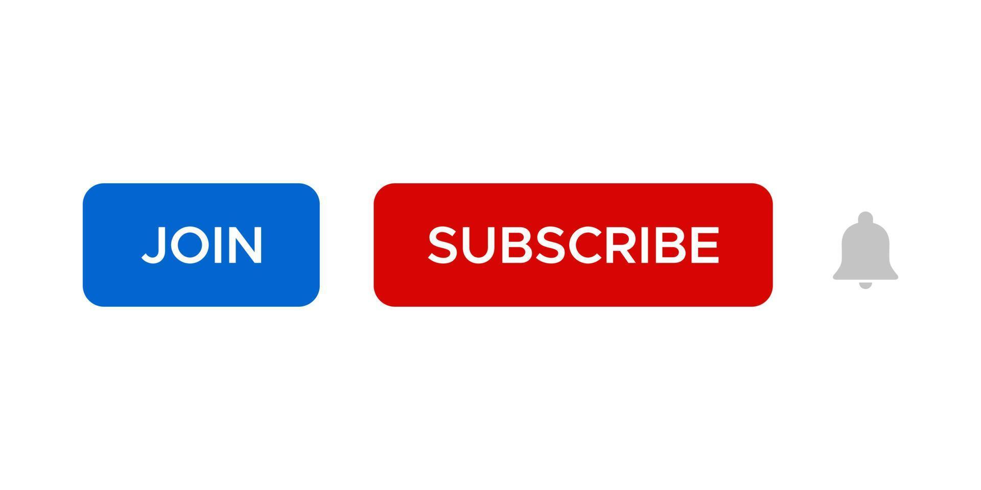 Join and Subscribe Button Icon Vector Isolated on White Background