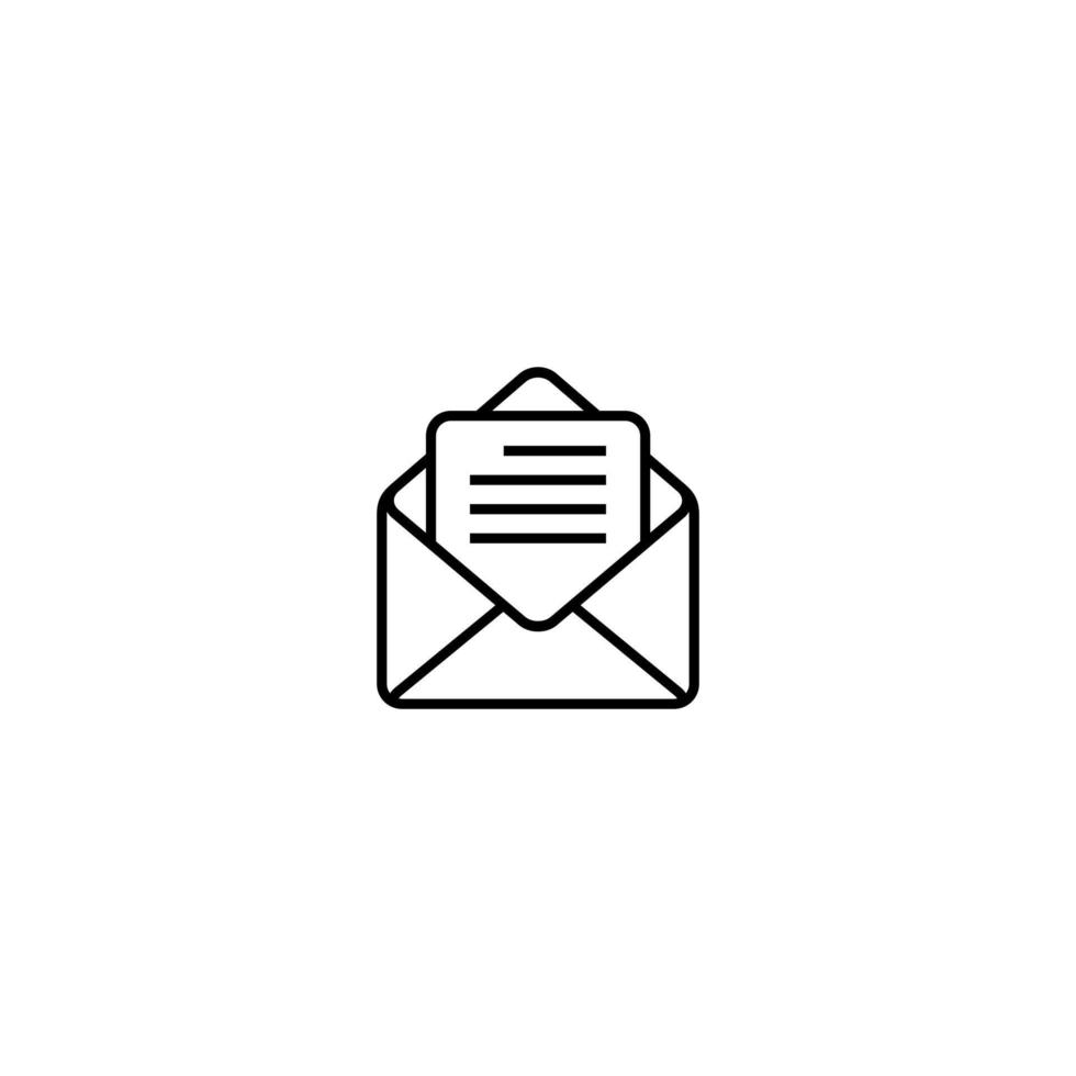 mensaje abierto, vector de icono de correo en estilo de línea