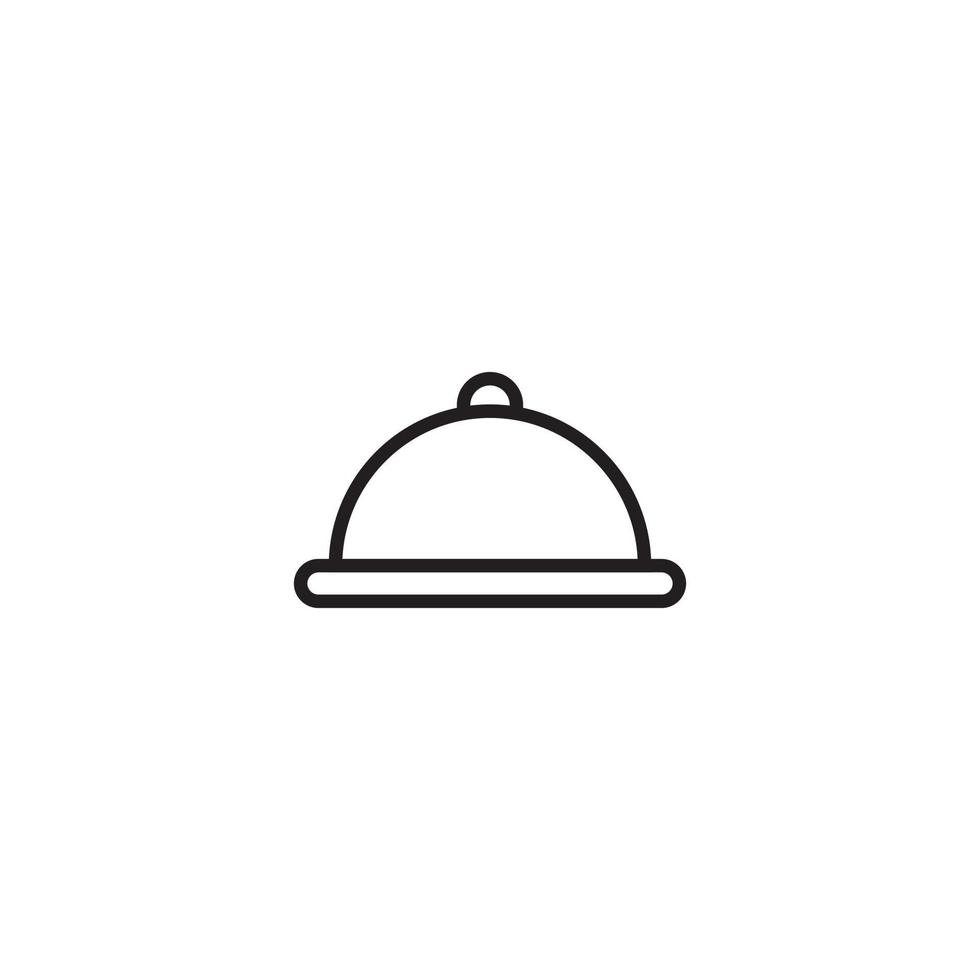 Food Tray Icon Vector in Line Style