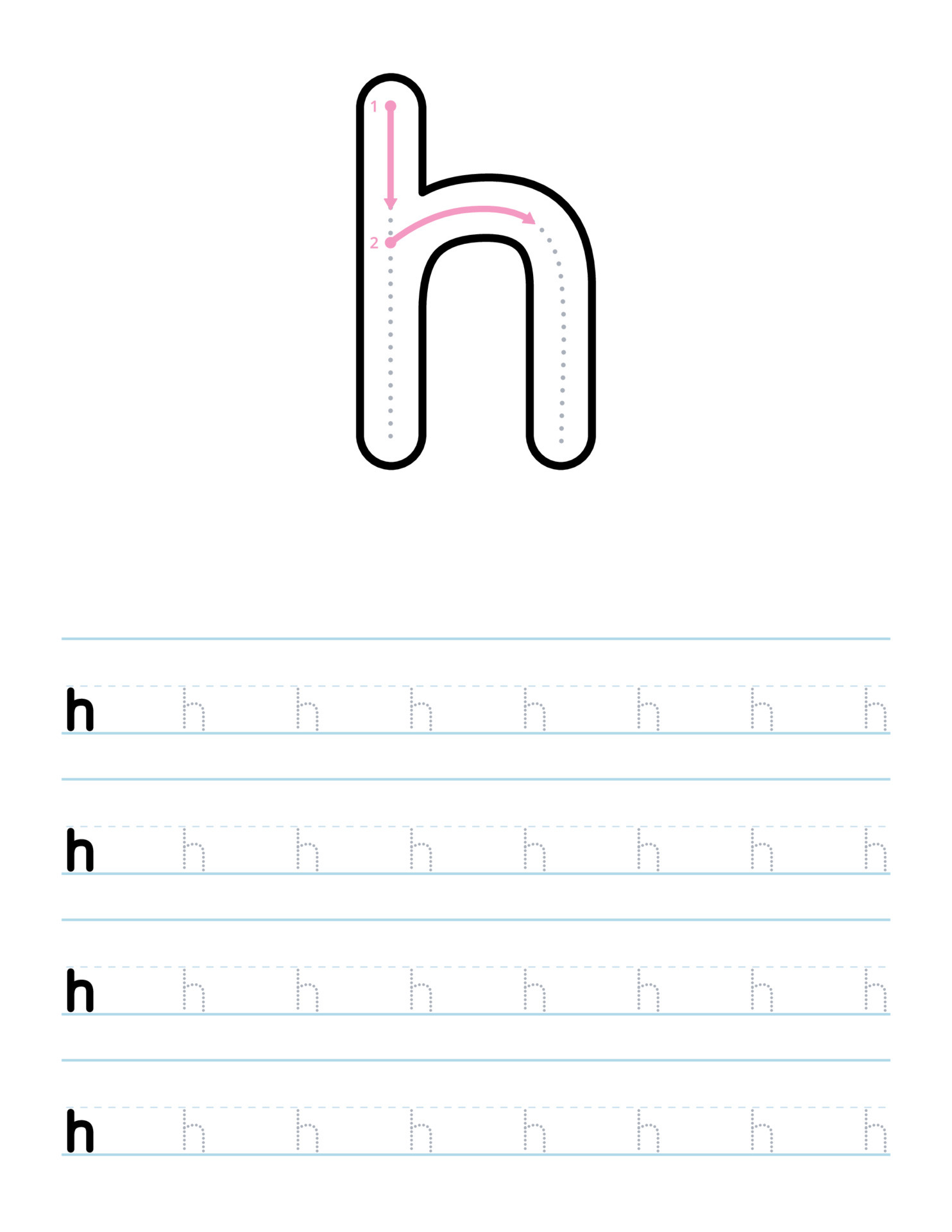 cursive lowercase h