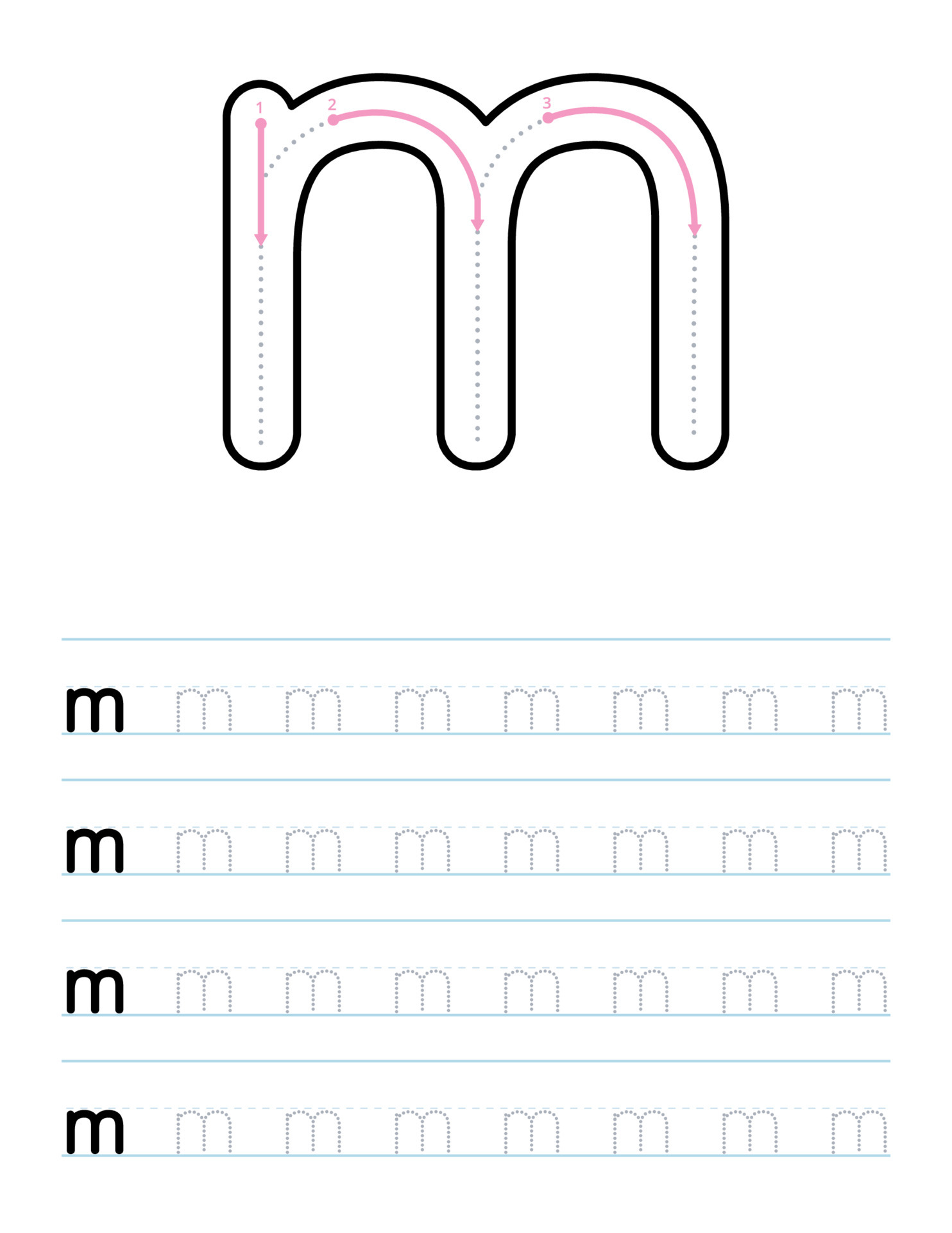 Trace Lowercase Letter M Worksheet For Preschool 6122564 Vector Art At Trace Lowercase Letter M Worksheet For Preschool 6122564 Vector Art At