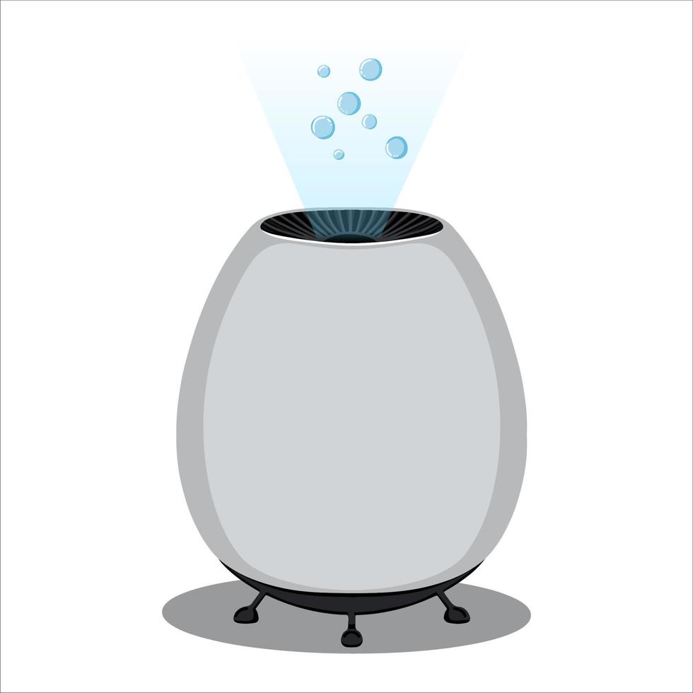 Flat vector air purifier isolated on a white background of the illustration icon. A device for cleaning and humidifying air for the home.