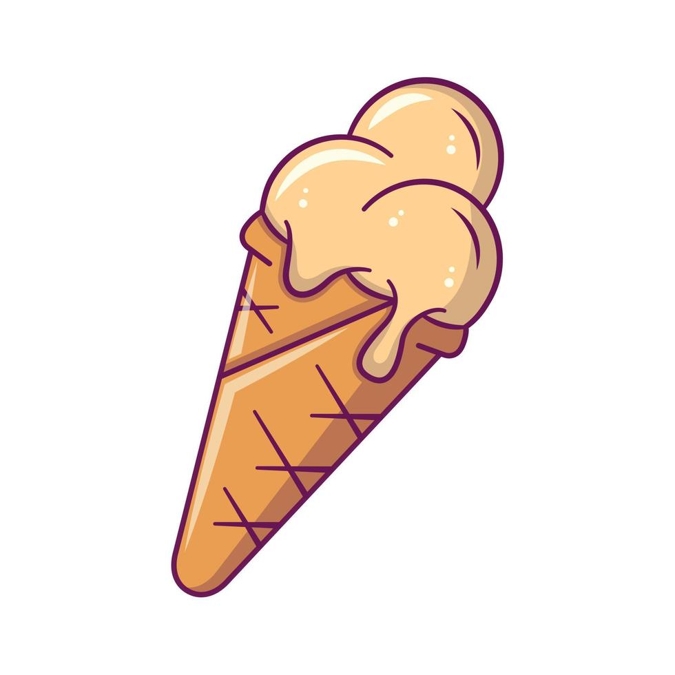 Ice cream. Vector illustration in cartoon flat style.