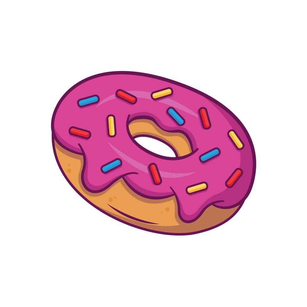 Glazed donut. Vector illustration in flat cartoon style.