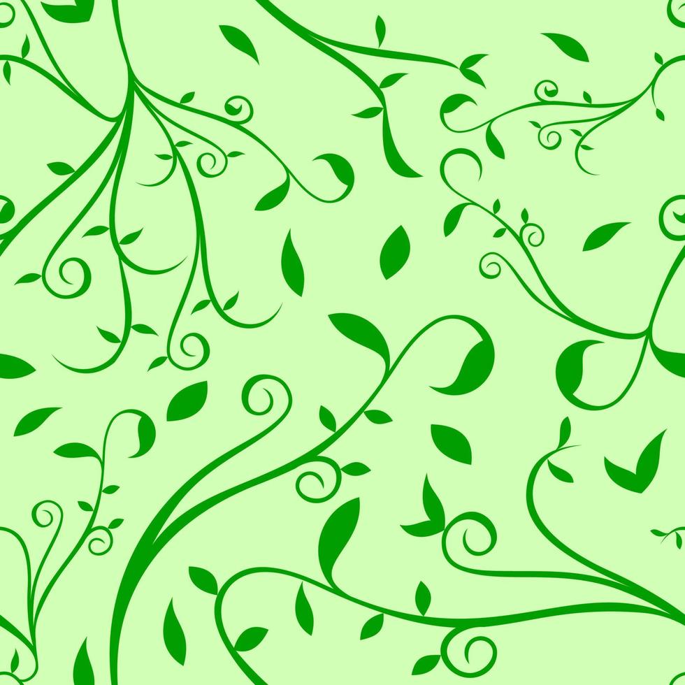Seamless Natural Green Leaves Pattern. Nature Light Green Leaf Vector Free Background