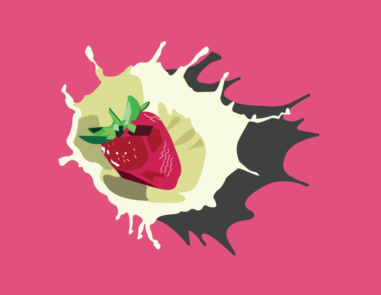 Abstract strawberry splash vector