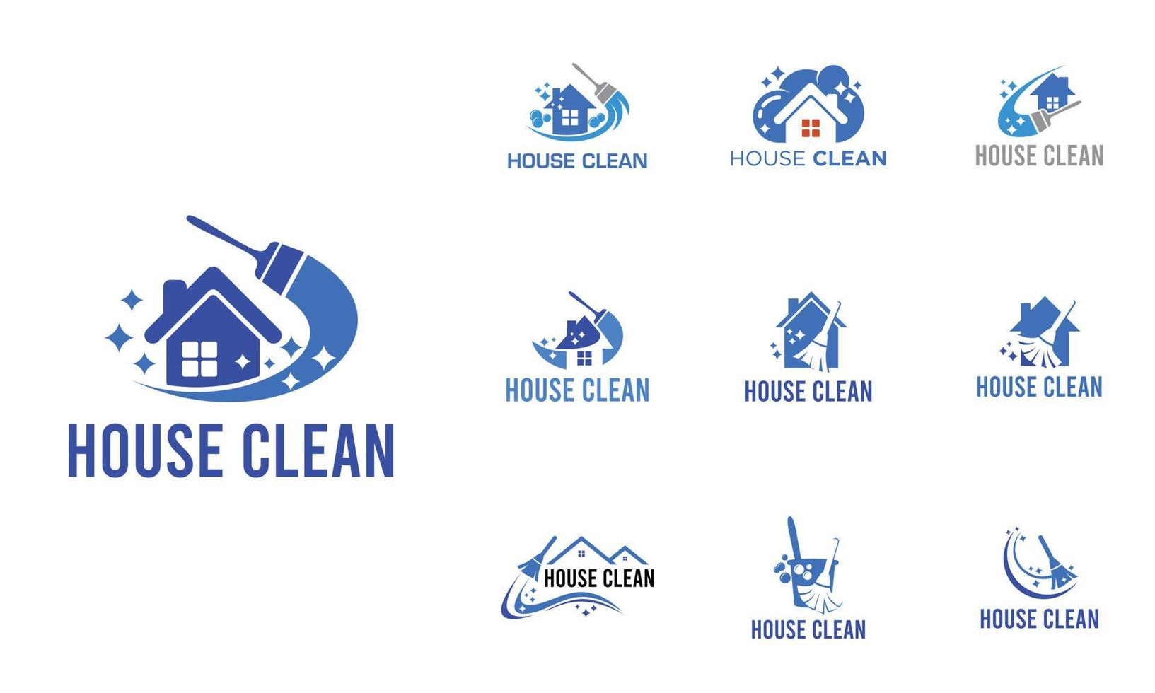 House cleaning service, 10 set design element vector