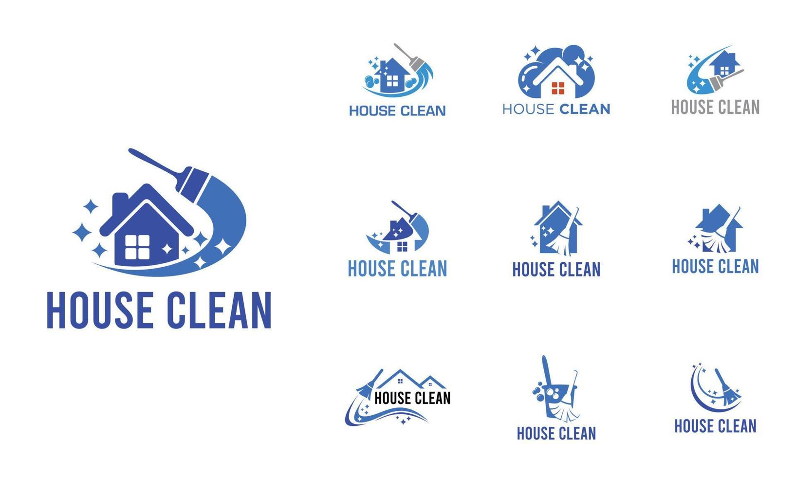 House cleaning service, 10 set design element vector