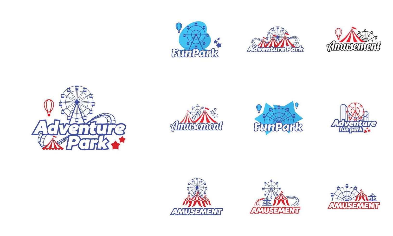Amusement park, fun park or adventure park. vector