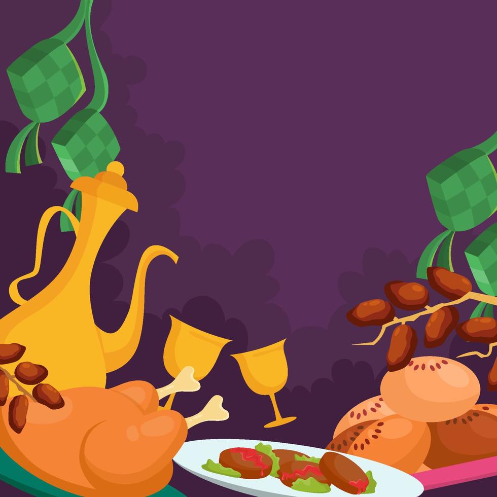 fondo de comida iftar vector