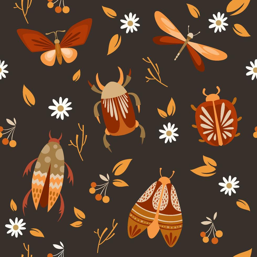 Insect Pattern Bacground vector