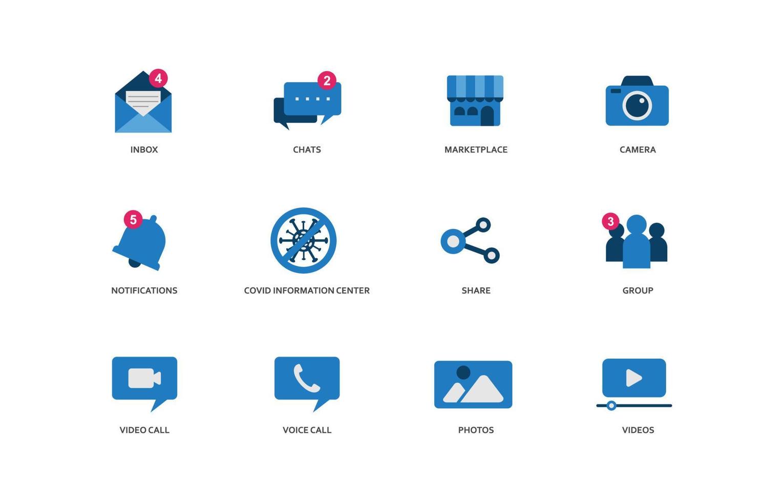 Social Media Actions Full Color Icon vector