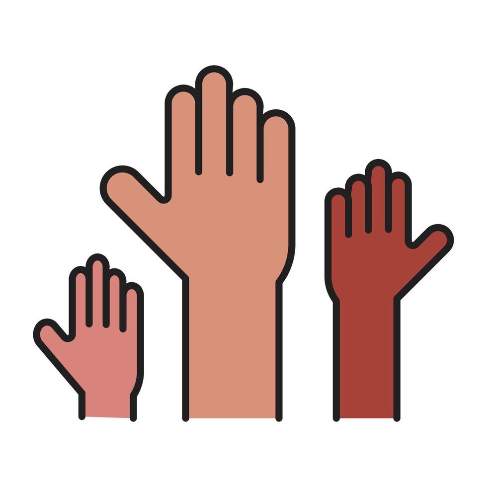 together helping others hand icon vector