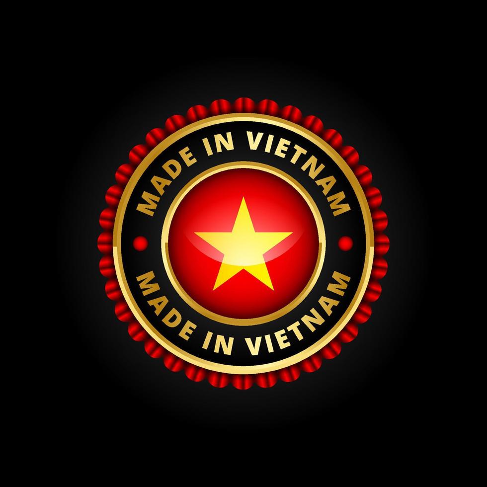 Made in Vietnam label vector illustration, design of flag badge sign sticker for product media promotion